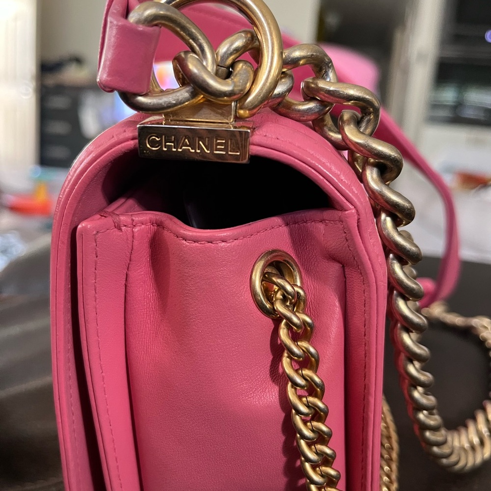 Chanel Pink Python Boy Bag - image 3